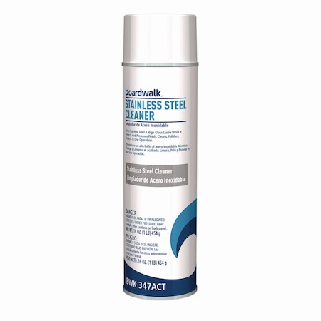 Boardwalk Stainless Steel Cleaner & Polish, Lemon, 18oz Aerosol BWK347AEA